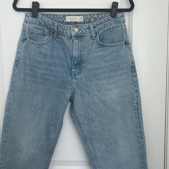 Topshop Distressed Hem Straight Jeans 30-Inch - Picture 4 of 7